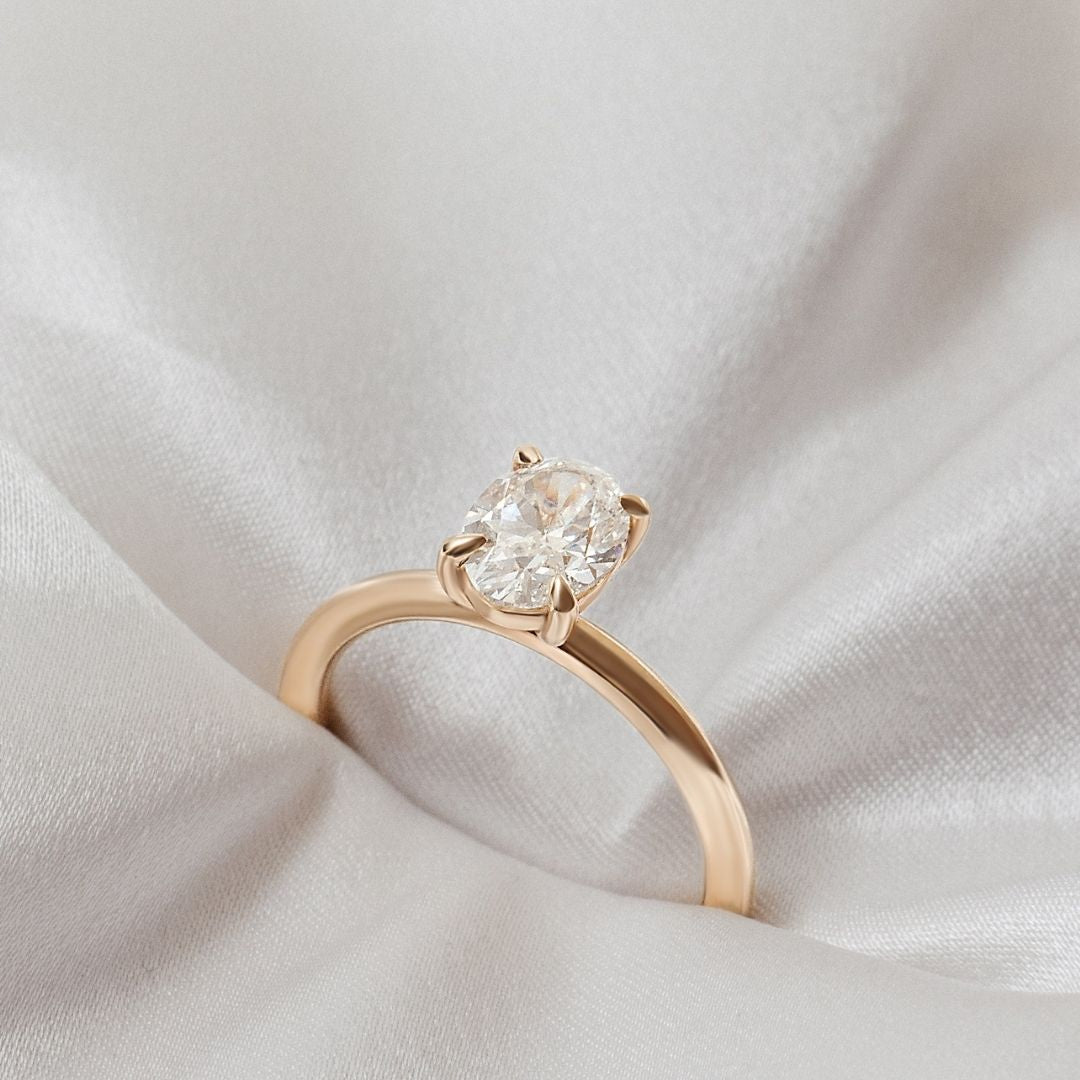 Ava Oval Diamond Engagement Ring - 1.00 carat Lab Grown Diamond 18ct Yellow Gold