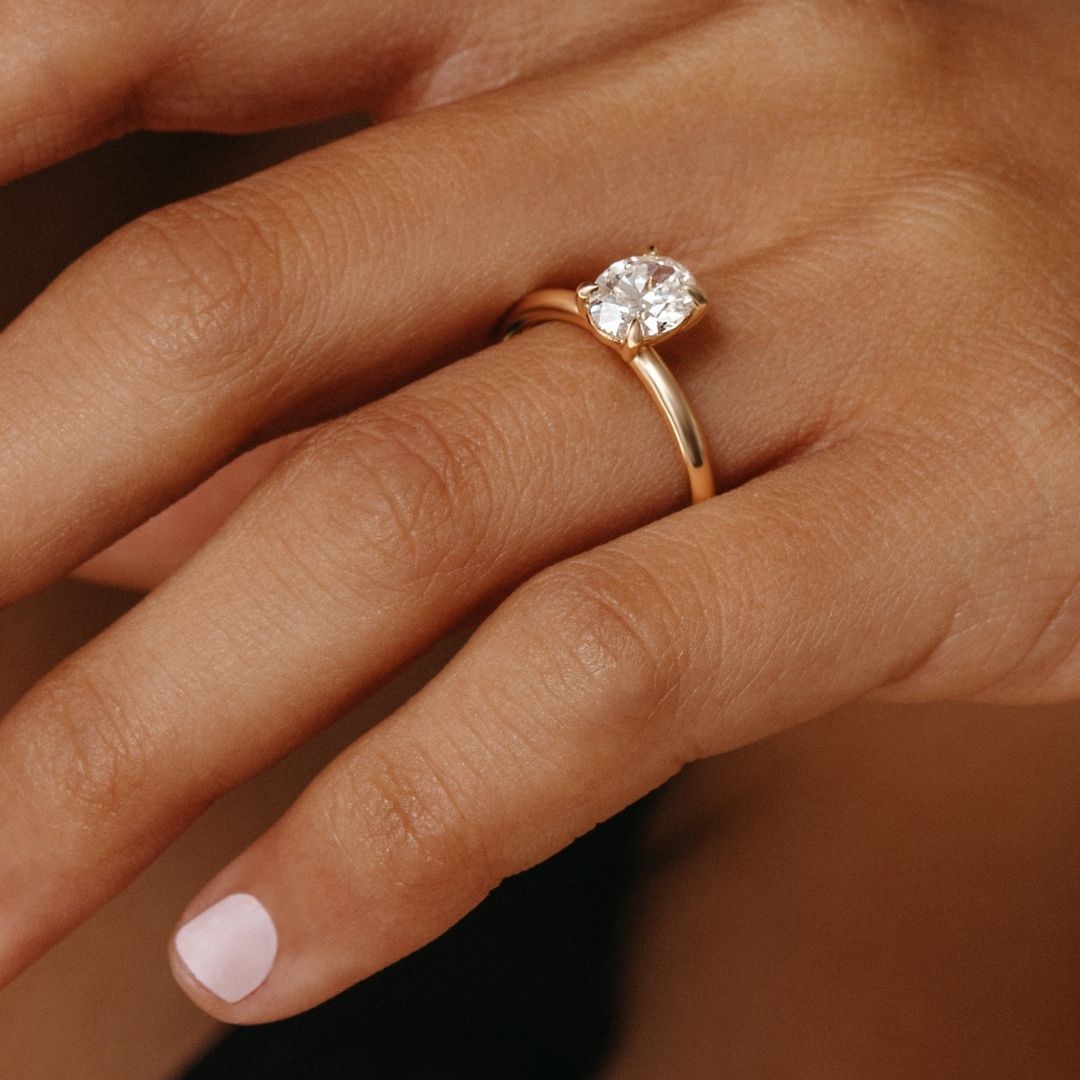 Ava Oval Diamond Engagement Ring - 1.00 carat Lab Grown Diamond 18ct Yellow Gold
