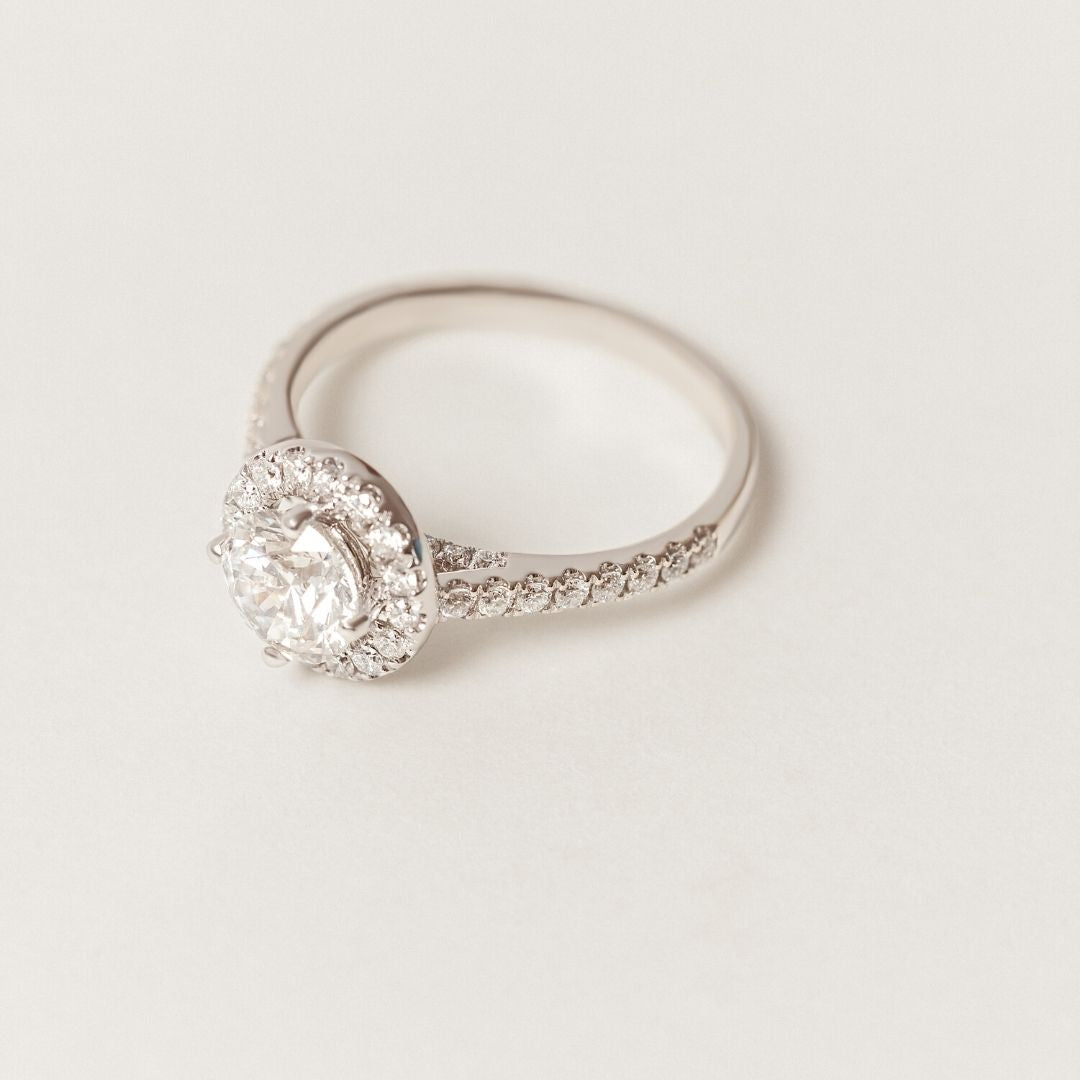 Emilia Diamond Halo Engagement Ring - 1.00 carat Lab Grown Diamond