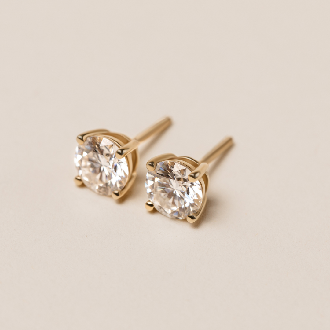 Stella Diamond Earrings - 1.00 carat Lab Diamond Studs 18ct Yellow Gold