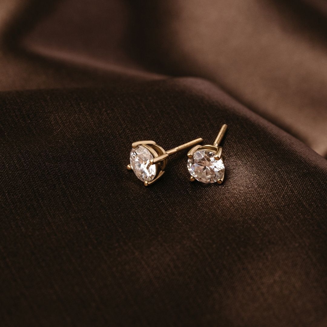 Stella Diamond Earrings - 1.00 carat Lab Diamond Studs 18ct Yellow Gold