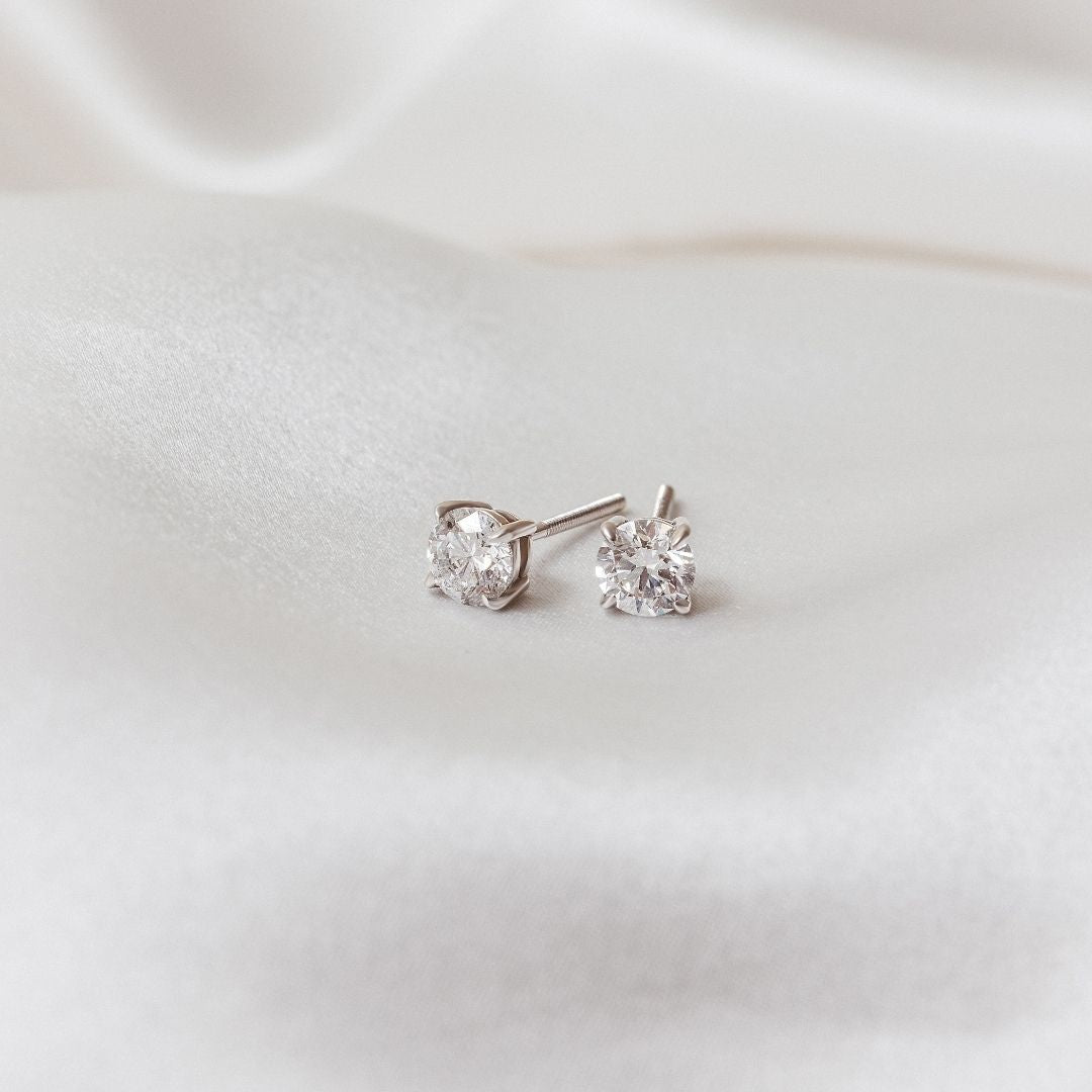 Stella Diamond Earrings - .70 carat Lab Grown Diamond Studs 18ct White Gold