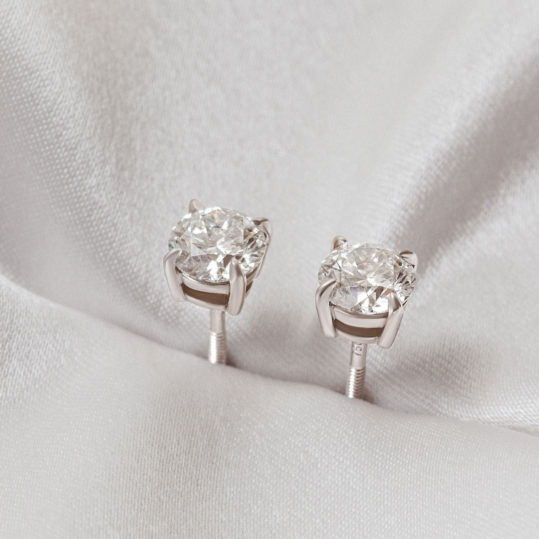 Stella Diamond Earrings - 1.00 carat Lab Diamond Studs 18ct White Gold