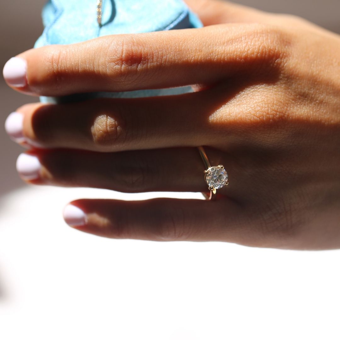 Una Solitaire Diamond Engagement Ring - 1.00 carat Lab Diamond 18ct Yellow Gold